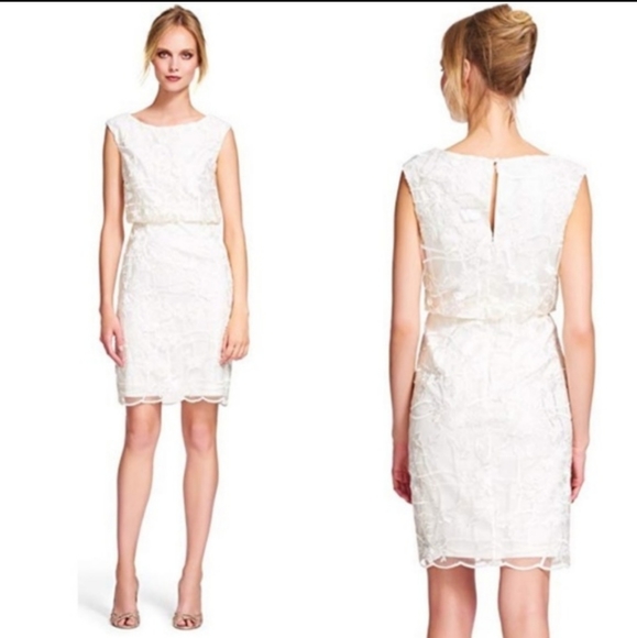 Adrianna Papell | Dresses | Nwt Adrianna Papell Organza Blouson Ivory ...